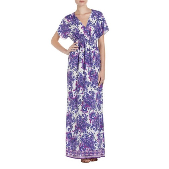 Michael Kors Dresses & Skirts - Michael Michael Kors Purple Paisley Kimono Maxi